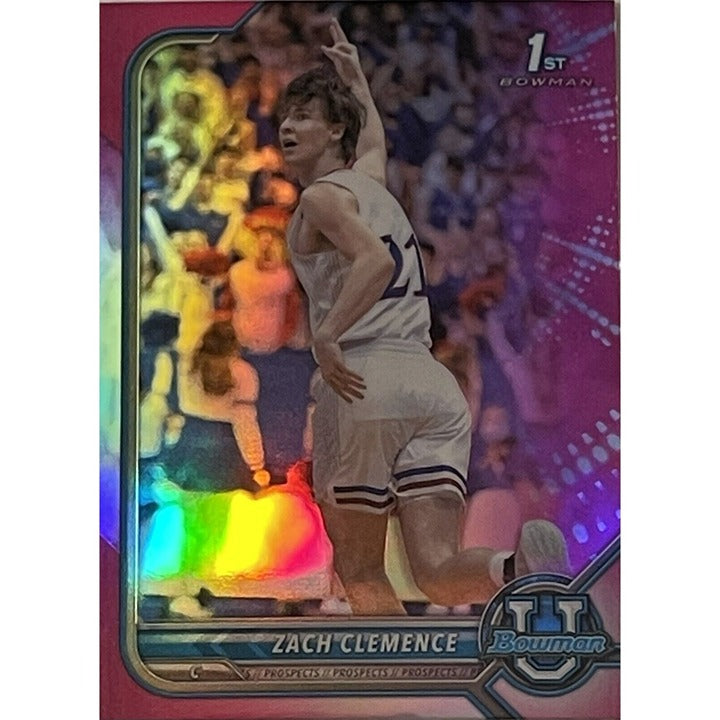 ZACH CLEMENCE 2021 Bowman University Pink Refractor - 1st Bowman Card #1 Kansas*