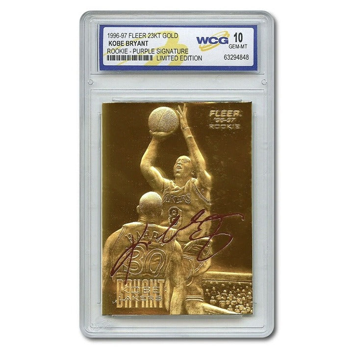 1996 Fleer 23K Gold Kobe Bryant* RC Purple Sig. LTD Gold Auto NBA Lakers WCG 10*
