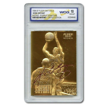 1996 Fleer 23K Gold Kobe Bryant* RC Purple Sig. LTD Gold Auto NBA Lakers WCG 10*