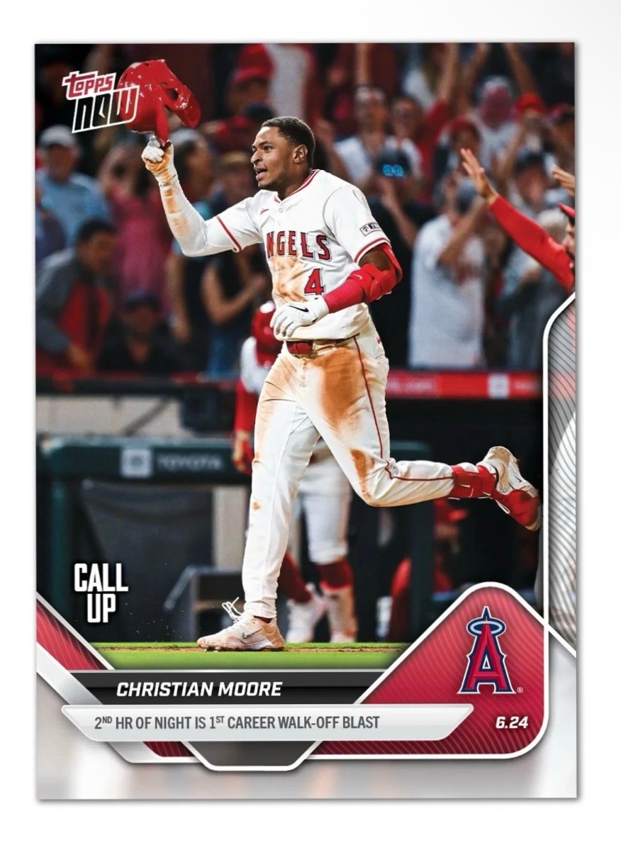2025 MLB Topps Now Christian Moore Call Up 1st Career Walk Off Card #347 D’Backs