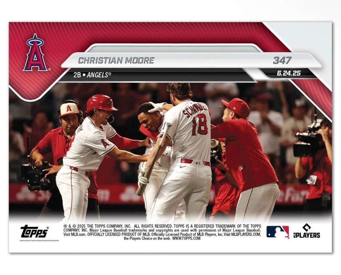 2025 MLB Topps Now Christian Moore 1st career walk off baseball card DBacks