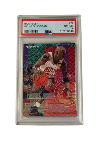 1995 Fleer Michael Jordan basketball card #22 PSA 8 Chicago Bulls collectible