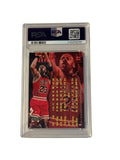 1995 Fleer Michael Jordan #22 PSA 8 Chicago Bulls basketball card in protective slab with vibrant 90s design