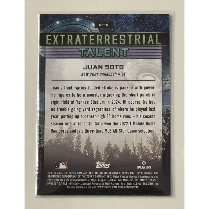 2024 Cosmic Chrome Giancarlo Stanton MLB Yankee baseball card ET Talent ET-5 aluminum chrome parallel insert