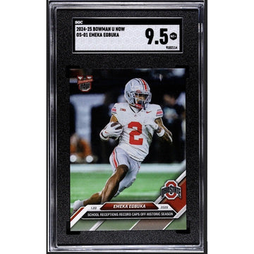 SGC 9.5 graded Emeka Egbuka RC 2024-25 Bowman U NOW Ohio State Buckeyes football card limited print
