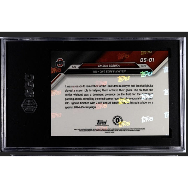 Emeka Egbuka RC 2024-25 Bowman U NOW OS-01 Ohio State Buckeyes limited edition football card SGC 9.5