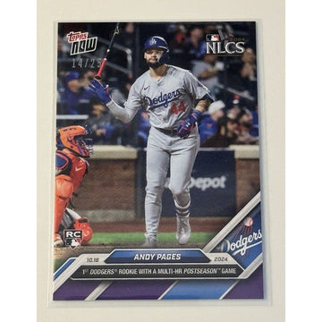 14/25* Andy Pages RC* 1st Dodgers Rookie W/Multi-HR Game 2024 MLB Topps NOW #850