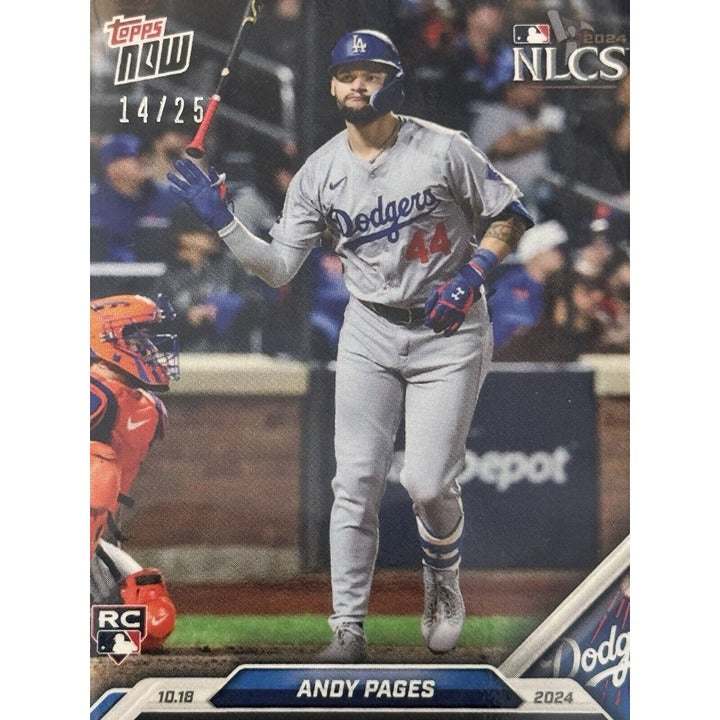 1425 Andy Pages RC Dodgers rookie multi-home run game 2024 Topps NOW card #850