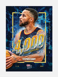 Stephen Curry 2025 Topps NOW NBA card celebrating 4,000 career three-pointers milestone