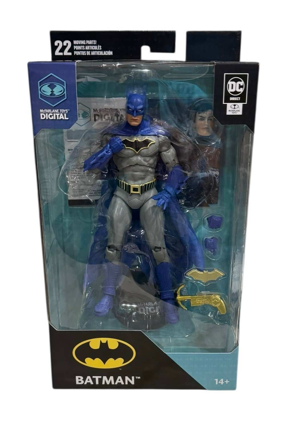 New-sealed McFarlane DC Rebirth Batman 7-inch action figure in premium packaging with accessories and digital code