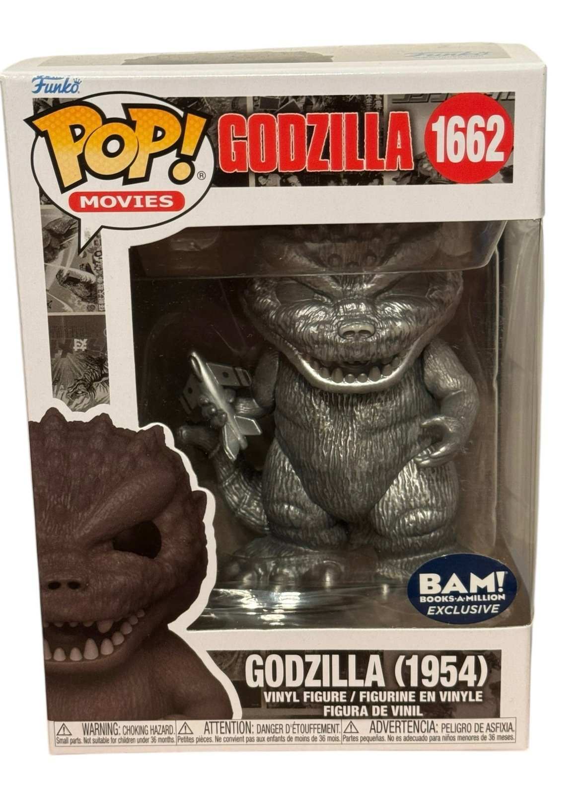 Funko Pop Movies Godzilla 1954 BAM Exclusive silver vinyl figure in mint condition