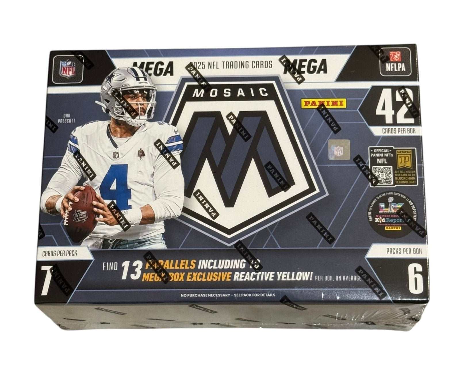 2024 25 Panini Mosaic NFL Mega Box sealed football trading cards with Dak Prescott image