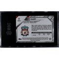 Harvey Elliott 2021-22 T Chrome UEFA Champions League black and white card back with Liverpool FC logo and player stats