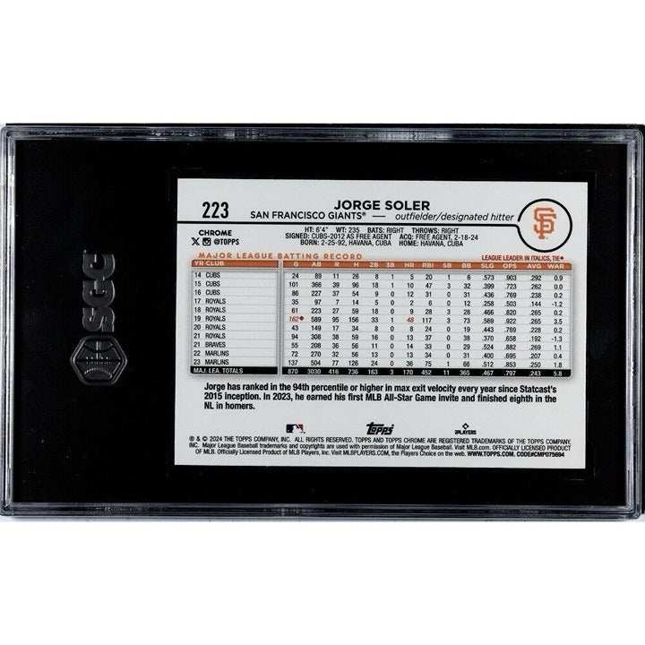 2024 Jorge Soler Topps Chrome X-Fractors Sparkle Refractor baseball card SGC 9.5 San Francisco Giants