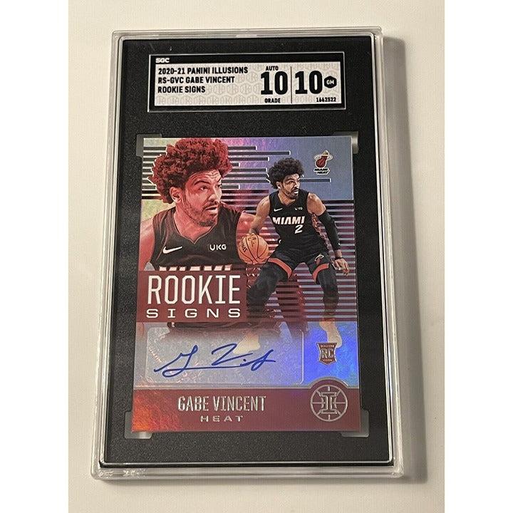 Gabe Vincent* RC 2020-21 Illusions - Rookie Signs #RS-GVC - SGC 10 GM - NBA Heat