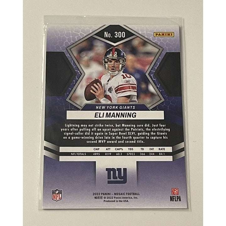 Eli Manning 2022 Panini Mosaic NFL New York Giants football trading card