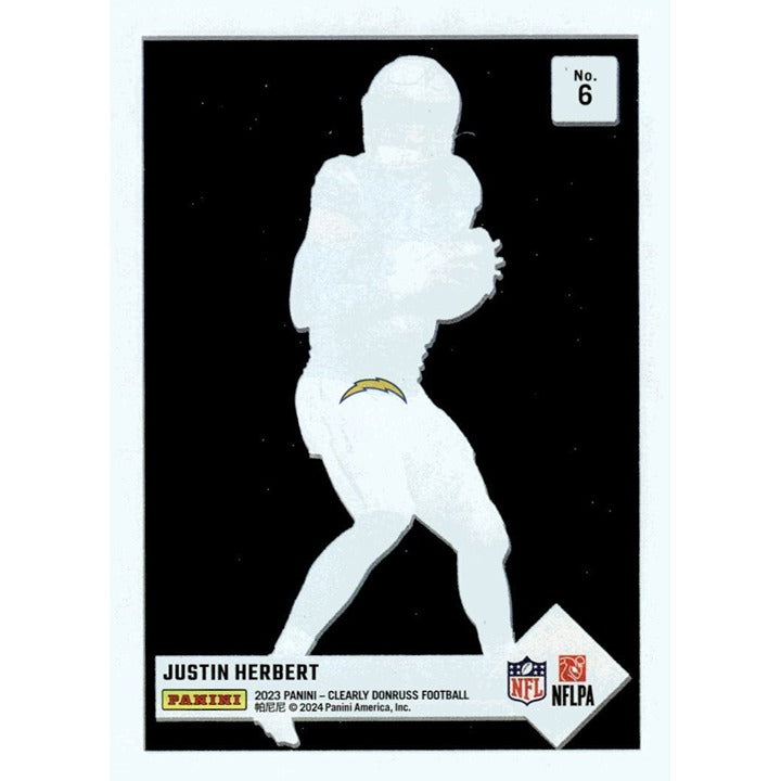 Justin Herbert 2023 Donruss Clear Series NFL San Diego Chargers football card #6