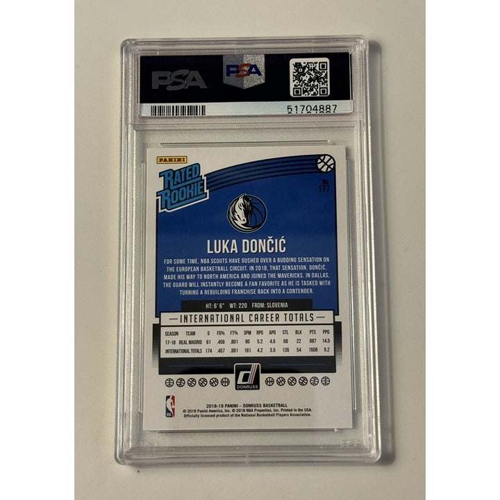 2018-19 Panini Donruss Optic Luka Dončić RC Rated Rookie Prizm NBA card PSA 10