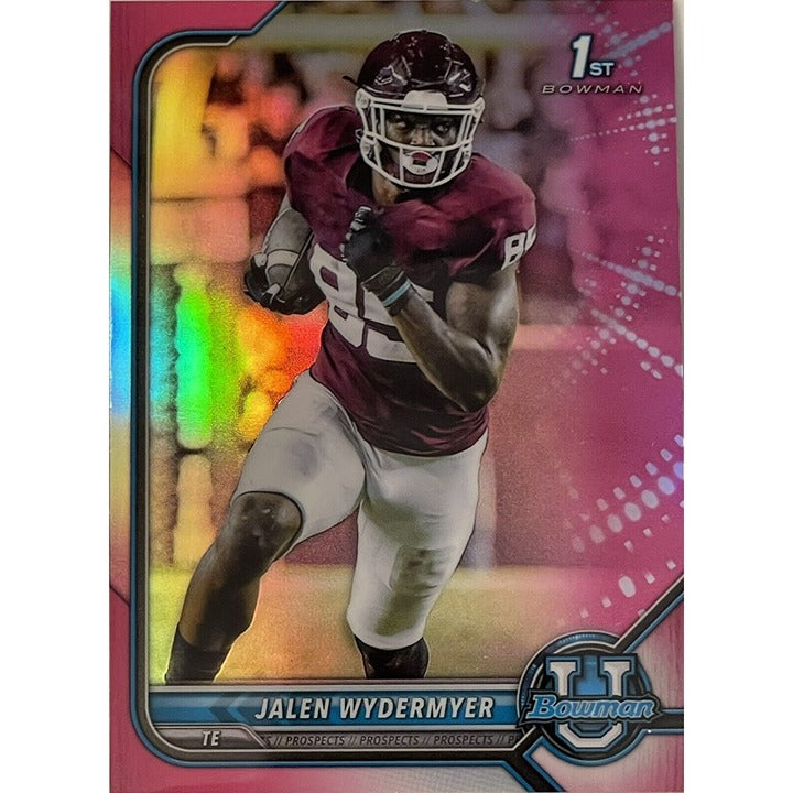 2022 Bowman U Jalen Wydermyer* 1st Bowman Chrome Texas A&M Aggies Pink Refractor