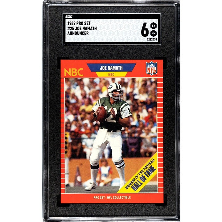 1989 Joe Namath Pro Set NFL New York Jets collectible card HOF SGC 6 grade
