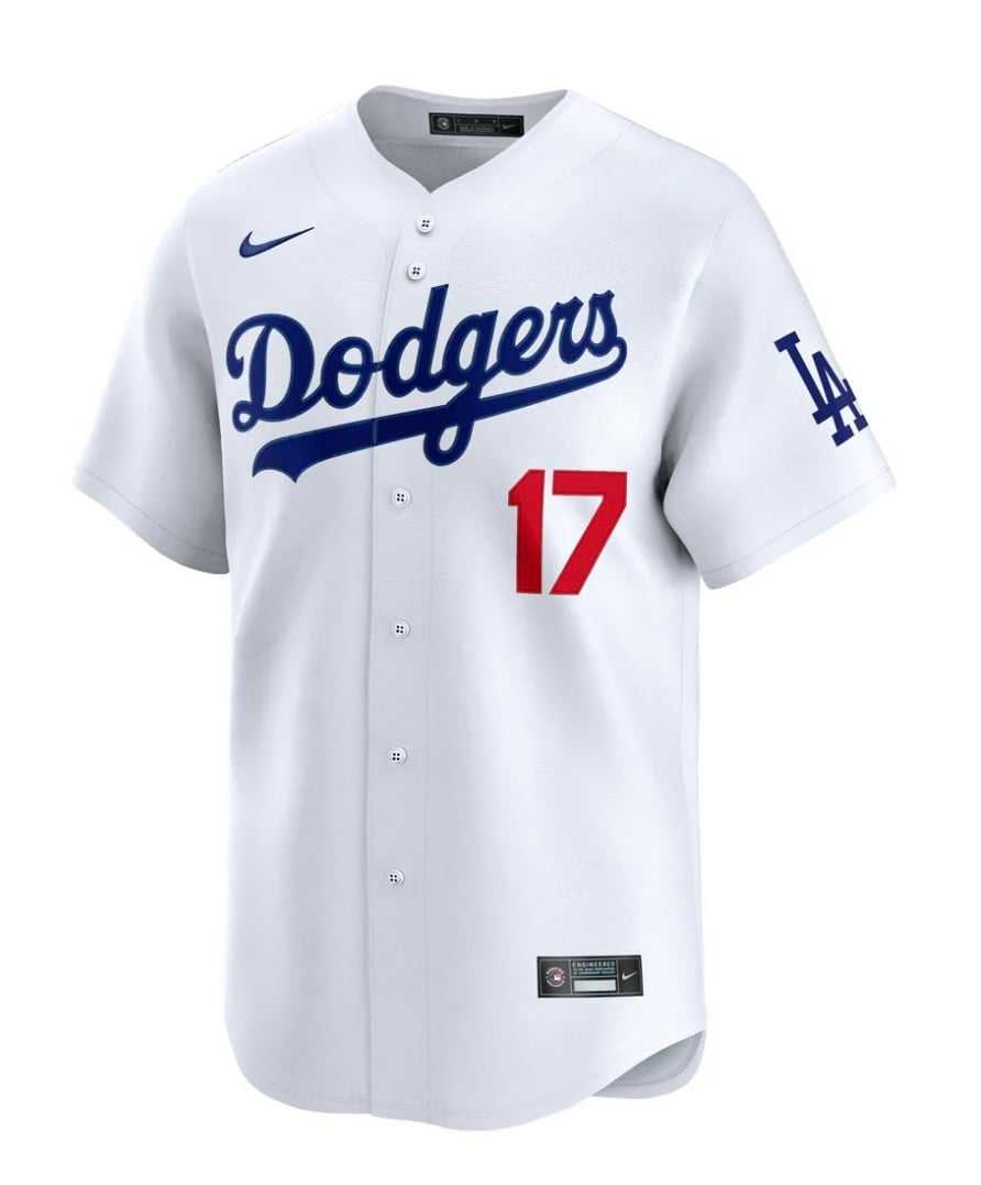 Shohei Ohtani Los Angeles Dodgers Nike white home limited baseball jersey number 17