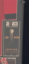 Brock Bowers Georgia Bulldogs framed jersey with 2023 CFP Championship TCU replica ticket and commemorative patches
