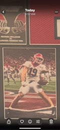 Brock Bowers Georgia Bulldogs framed jersey with championship patches and signed trading card