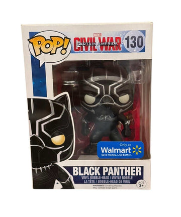 Funko Pop Marvel Civil War Black Panther #130 Walmart Exclusive vinyl bobble-head figure in packaging