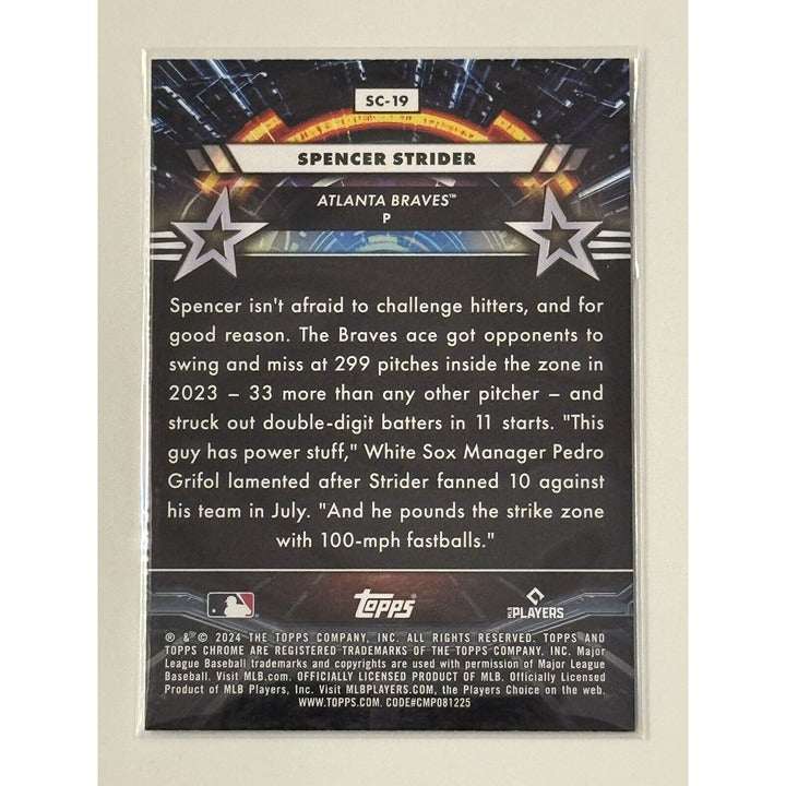 2024 Topps Cosmic Chrome Spencer Strider Star Command Refractor MLB Braves trading card
