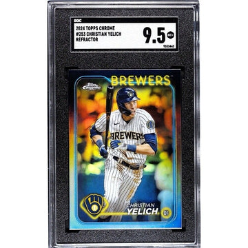 2024 Topps Chrome Christian Yelich Refractor MLB Milwaukee Brewers 253 - SGC 9.5