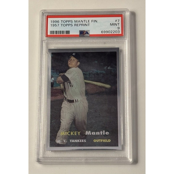 1996 Topps Mickey Mantle 1957 Topps REPRINT Series MLB NY Yankees Card #7 PSA 9*