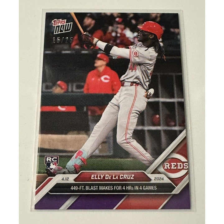 15/25 Elly De La Cruz RC 2024 Topps Now MLB Cincinnati Reds Baseball RC Card #68
