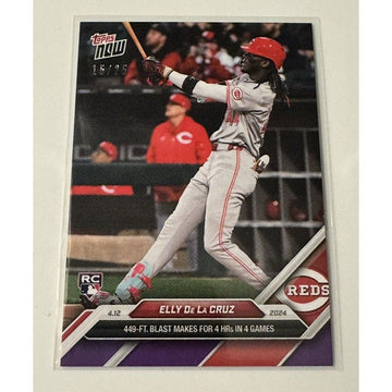 15/25 Elly De La Cruz RC 2024 Topps Now MLB Cincinnati Reds Baseball RC Card #68
