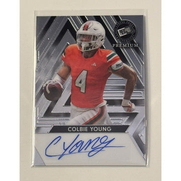 18/99 COLBIE YOUNG RC* Auto 2024 LEAF PRESS PASS PREMIUM - UGA Dogs Card #BA-CY1