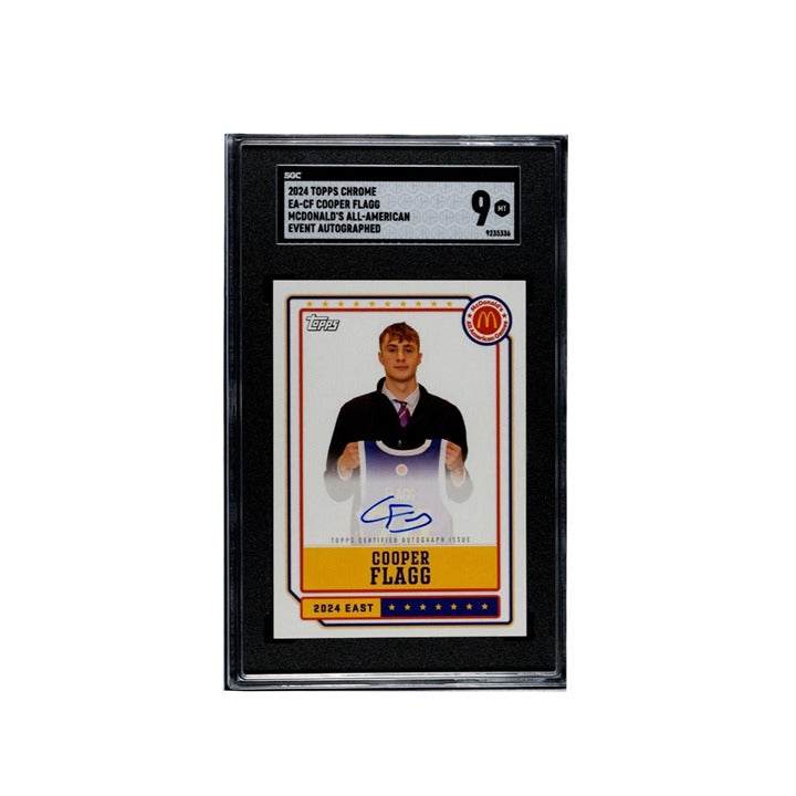 2024 Topps Chrome McDonald's All American Cooper Flagg RC Auto graded SGC 9 basketball trading card