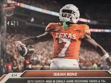 24/25 Isaiah Bond RC 2024 Bowman U Now Texas Longhorns Football Card 13 IN HAND!
