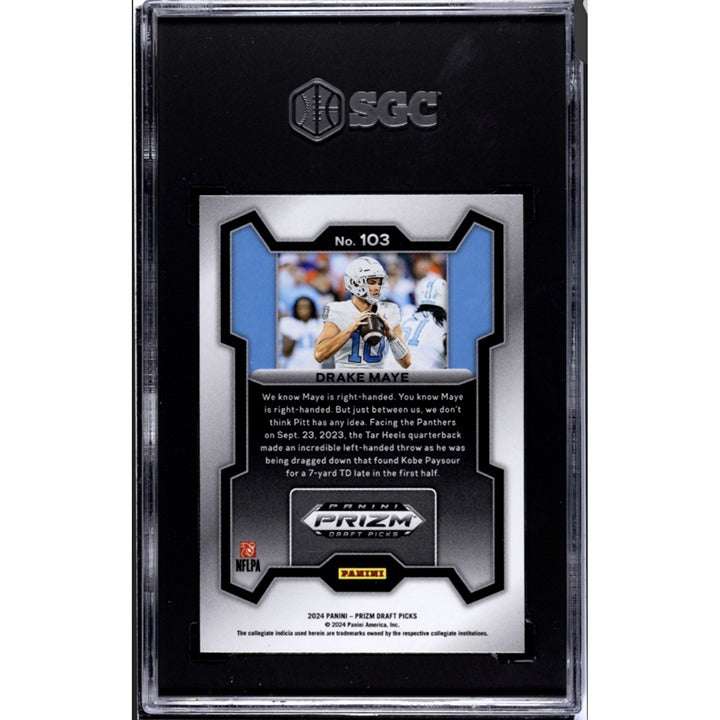2024 Panini Prizm Red Ice rookie card #103 of Drake Maye NFL Patriots graded SGC 9