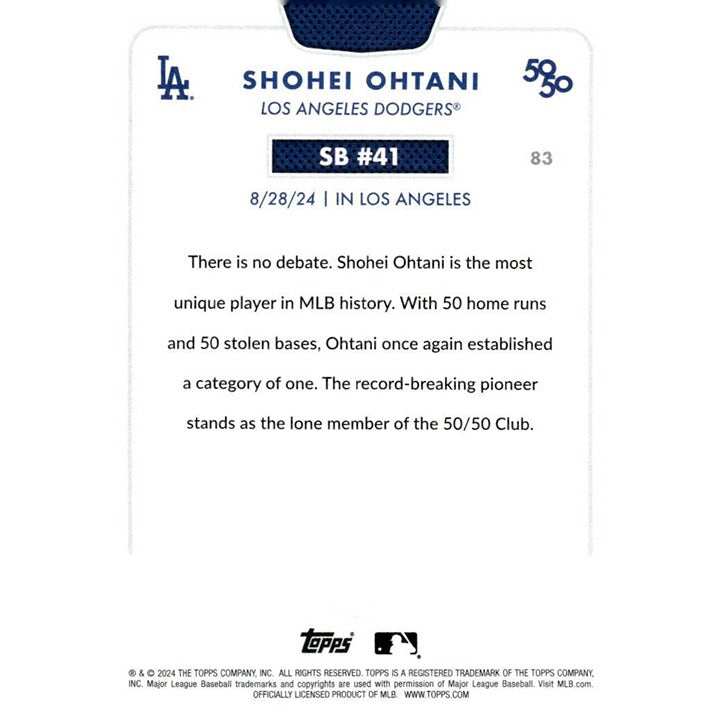 2024 Topps NOW 50/50 LIMITED EDITION Shohei Ohtani LA Dodgers baseball card #SB 41