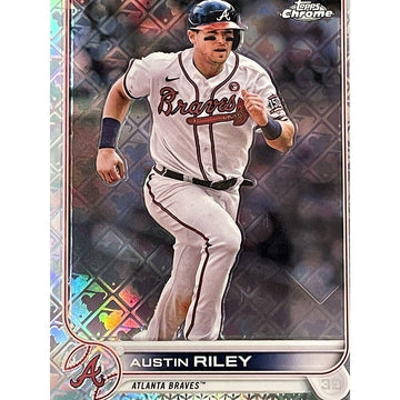 2022 Topps Chrome Austin Riley Refractor Card #28 MLB Atlanta Braves WS CHAMPION
