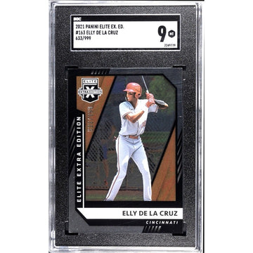 633/999 ELLY DE LA CRUZ RC - 2021 Panini Elite Extra Edition STATUS #163 - SGC 9