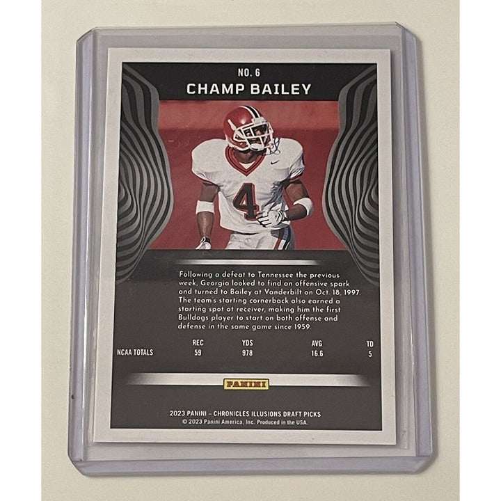 2023 Panini Chronicles Champ Bailey Georgia Bulldogs football trading card in protective case