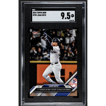 2024 Topps Now #709 Juan Soto MLB NY Yankees/Mets 7th Youngest to 200 HR SGC 9.5