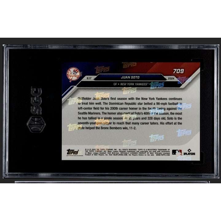 2024 Topps Now Juan Soto MLB trading card graded 9.5, 7th youngest to 200 home runs