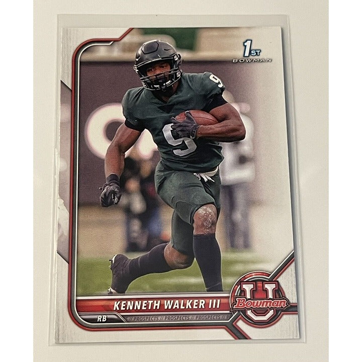 2022 Bowman University KENNETH WALKER III - 1st Bowman RC #82 - MSU/NFL Seahawks