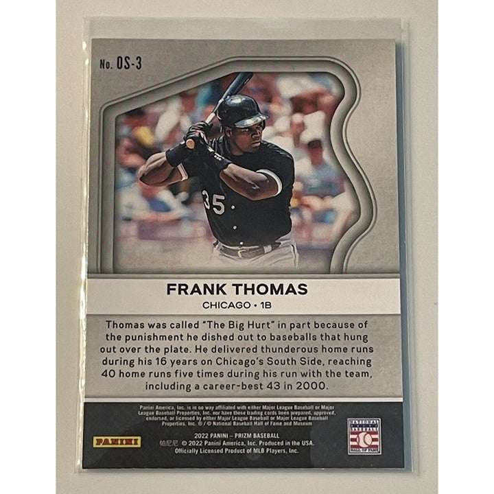 2022 Panini Prizm Frank Thomas Old School MLB baseball card with White Wave Prizm parallel