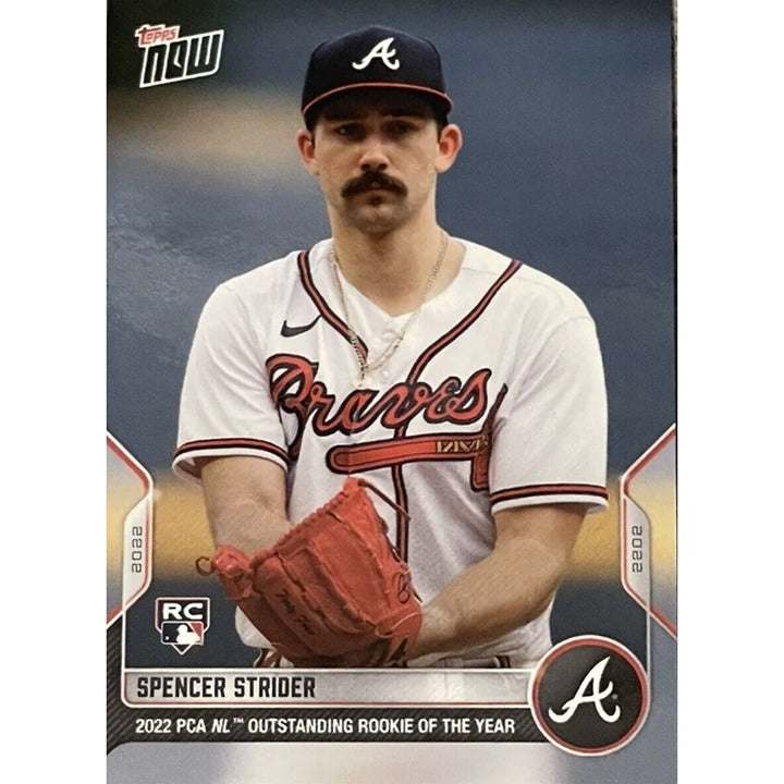 2022 Topps Now Spencer Strider rookie card Atlanta Braves Outstanding Rookie of the Year MLB trading card
