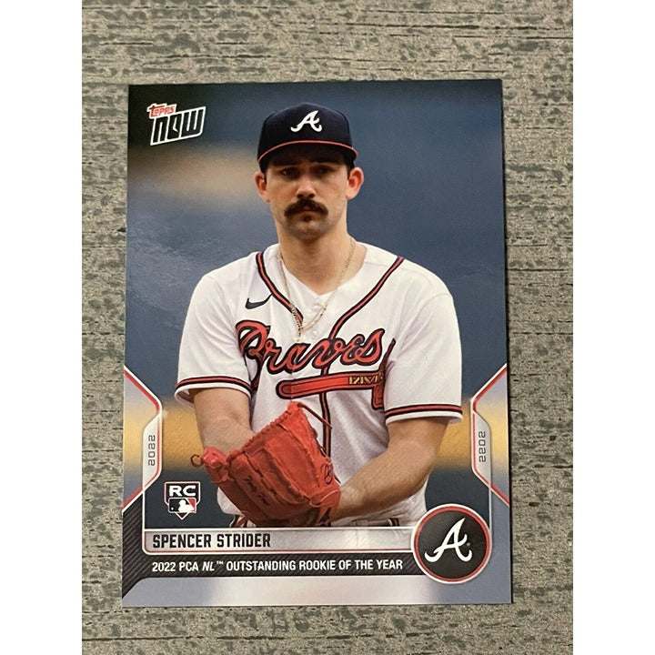 2022 Topps Now Spencer Strider rookie card Atlanta Braves Outstanding Rookie of the Year MLB trading card