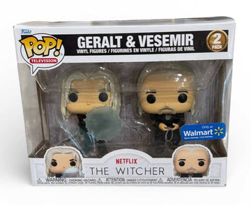 Funko Pop Walmart exclusive 2 pack Geralt and Vesemir The Witcher vinyl figures in packaging