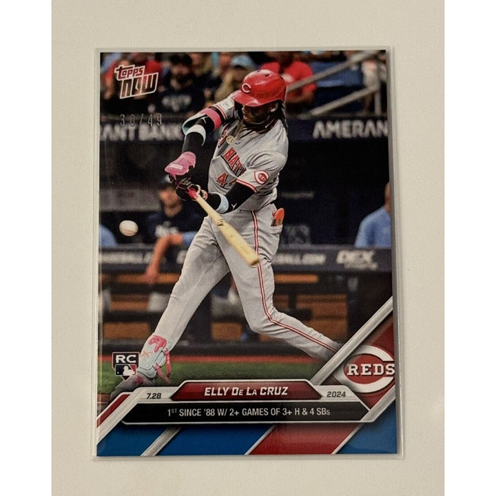 30/49* Topps Now Elly De La Cruz RC MLB Cincinnati Reds - 1st Since 88 Card #482