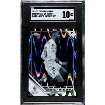 2021-22 T Chrome UEFA Black/White RayWave Refrac Youssef En-Nesyri  #153 SGC 10*